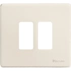 BTICINO - Placa embellecedora Magic de color resina marfil de 2 módulos