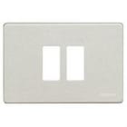 BTICINO - Placa embellecedora Magic de color aluminio natural de 2 módulos centrado