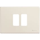 BTICINO - Placa embellecedora Magic de color resina marfil de 2 módulos centrado