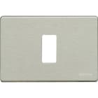 BTICINO - Placa embellecedora Magic de color aluminio natural de 1 módulo centrado