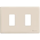 BTICINO - Placa embellecedora Magic de color resina marfil de 2 módulos
