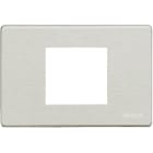 BTICINO - Placa embellecedora Magic de color aluminio natural de 2 módulos