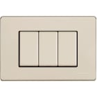 BTICINO - Placa embellecedora Magic de color resina marfil de 3 módulos