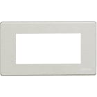 BTICINO - Placa embellecedora Magic de color aluminio natural de 4 módulos