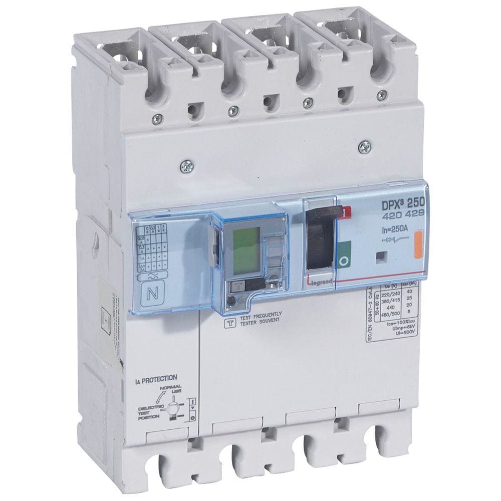 LEGRAND - Automático MCCB DPX³ 250 electrónico-dif + medida - 4P - Icu 25 kA (400 V~) - In 250A