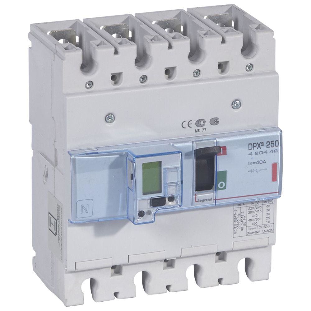 LEGRAND - Automático MCCB DPX³ 250 electrónico + medida - 4P - Icu 36 kA (400 V~) - In 40A
