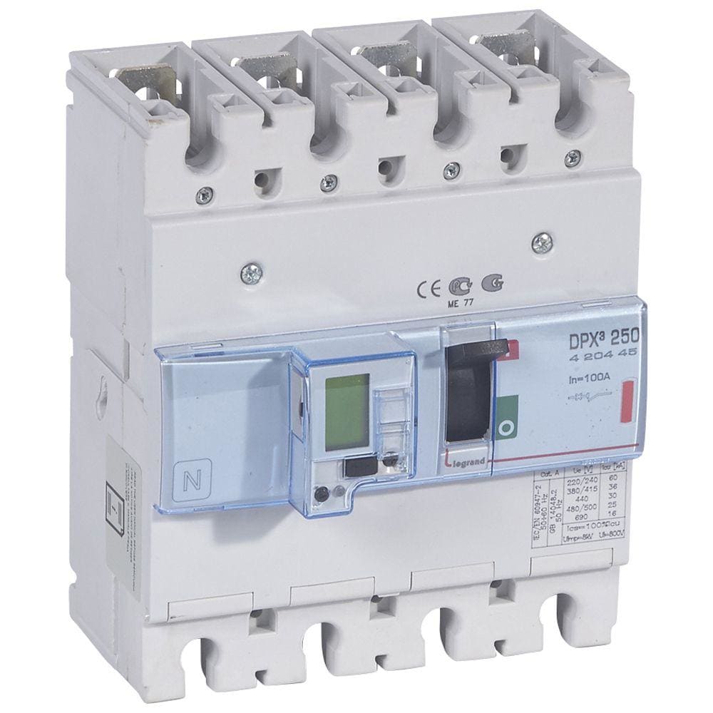 LEGRAND - Automático MCCB DPX³ 250 electrónico + medida - 4P - Icu 36 kA (400 V~) - In 100A
