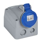 LEGRAND - Base mural de superficie P17 PRO. 2P+T, 16A, 200/250 V~, IP44. Color azul