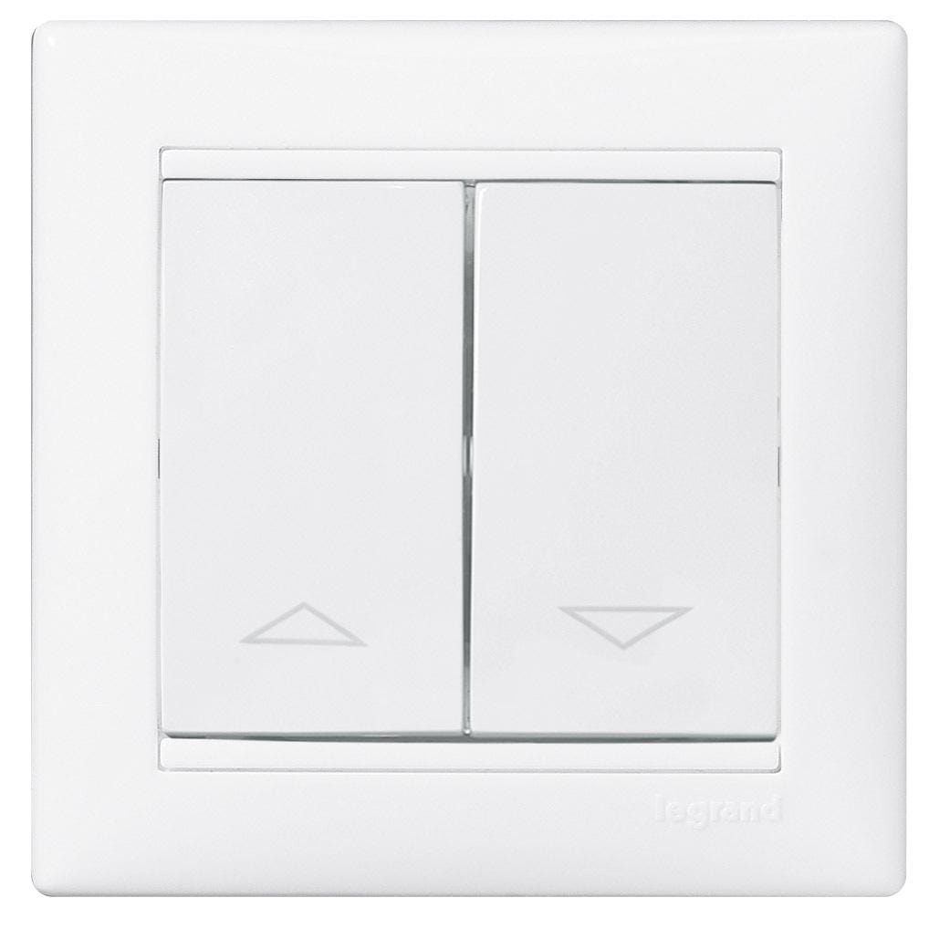 LEGRAND - Mecanismo para persianas Valena - interruptor doble con enclavamiento mecánico - Blanco