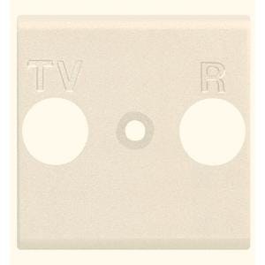 BTICINO - Frontal TV-R-SAT universal Màtix con serigrafía - 2 módulos - Marfil