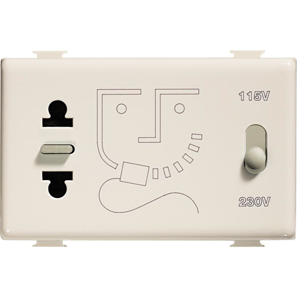 BTICINO - Base afeitadora Màtix - 230 V~- 115/230 V~ - 3 módulos - Marfil