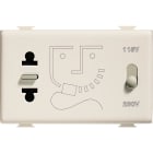 BTICINO - Base afeitadora Màtix - 230 V~- 115/230 V~ - 3 módulos - Marfil