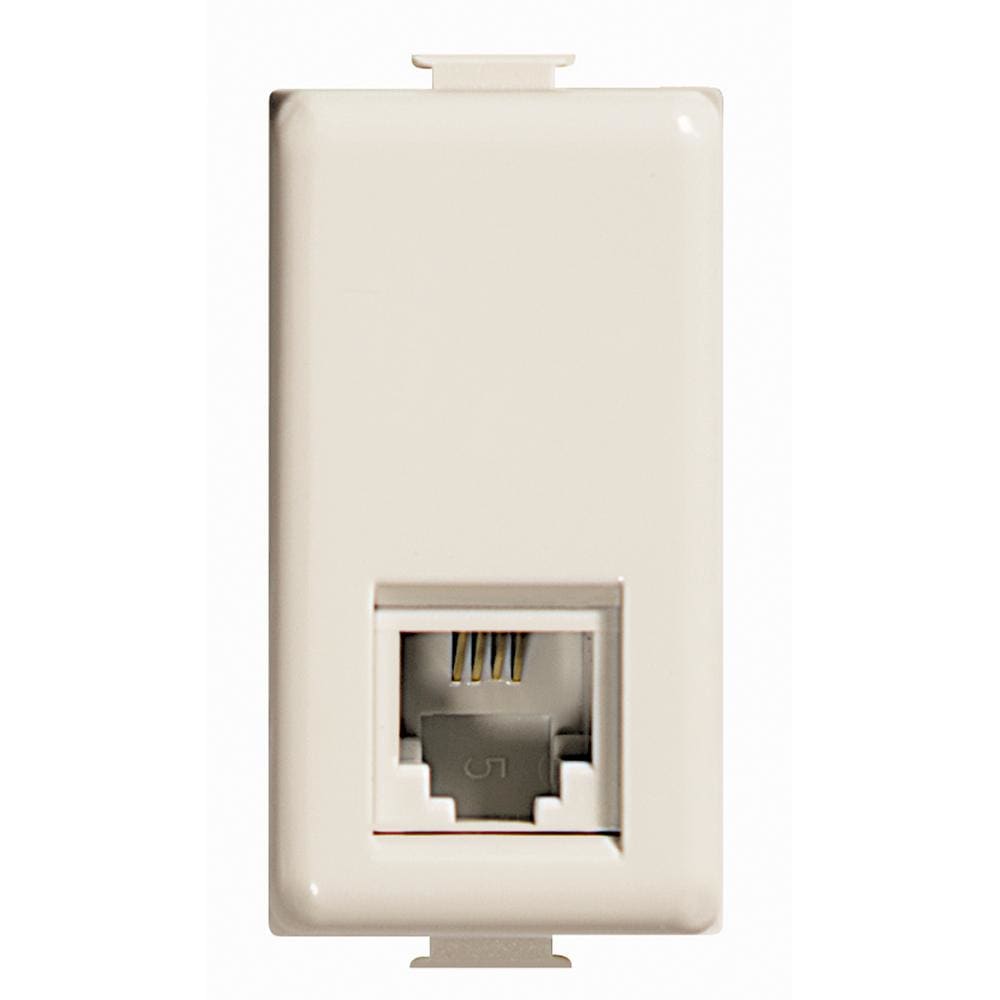 BTICINO - Base teléfono RJ11 Màtix - 4 contactos - 1 módulo - Marfil