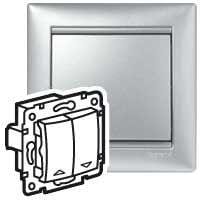 LEGRAND - Mecanismo para persianas Valena - interruptor doble con enclavamiento mecánico - Aluminio brillante