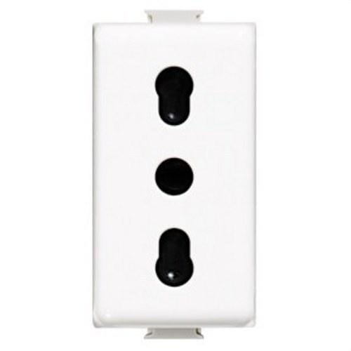 BTICINO - Base 2P+T Màtix - estándar italiano - 16A - conexión por tornillos - 1 módulo - Blanco