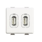 BTICINO - Base USB MX 1550mA/5V con 2 módulos en color blanco