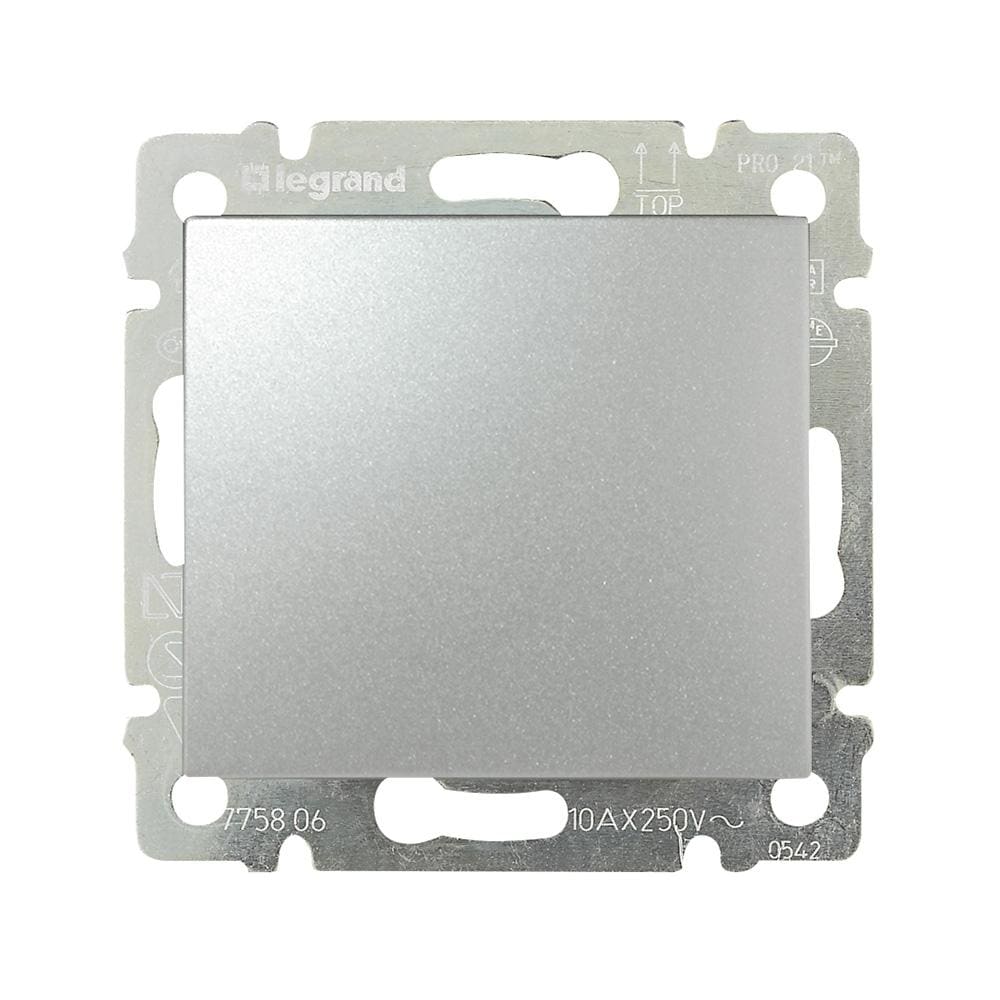 LEGRAND - Pulsador Valena - 10A - 230 V~ - Aluminio brillante