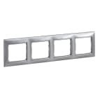 LEGRAND - Placa embellecedora Valena de 4 elementos de color aluminio brillante para montaje horizontal o vertical