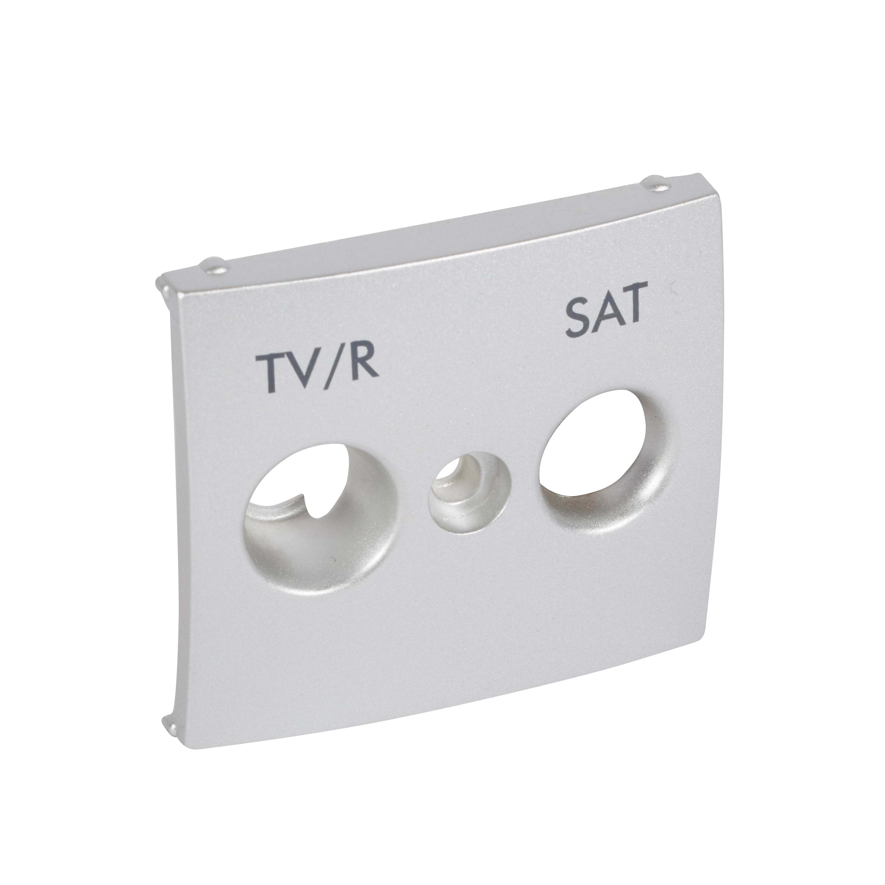 LEGRAND - Frontal de acabado universal TV/R-SAT Valena - para bases de televisión estándar de mercado - Aluminio