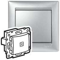 LEGRAND - Conmutador Valena - luminoso - 16 AX - 250V~ - Aluminio brillante