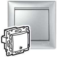 LEGRAND - Pulsador Valena - con símbolo de campana - 10A - 230 V~ - Aluminio brillante