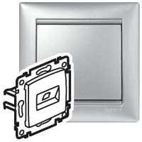 LEGRAND - Base RJ45 Valena - Cat.6 - UTP - simple - montaje con tornillos - Aluminio brillante