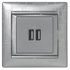 LEGRAND - Base cargador doble USB Valena - 2 USB tipo A+A - 2,4A - 5V - 230V - Aluminio brillante