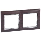 LEGRAND - Placa embellecedora Valena de 2 elementos de color madera oscura plata para montaje horizontal