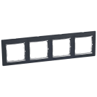 LEGRAND - Placa embellecedora Valena de 4 elementos de color negro y plata para montaje horizontal o vertical