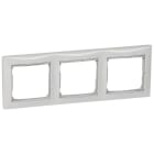 LEGRAND - Placa embellecedora Valena de 3 elementos de color blanco y plata para montaje horizontal