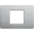 BTICINO - Placa embellecedora Màtix de color Plata - 2 módulos centrados