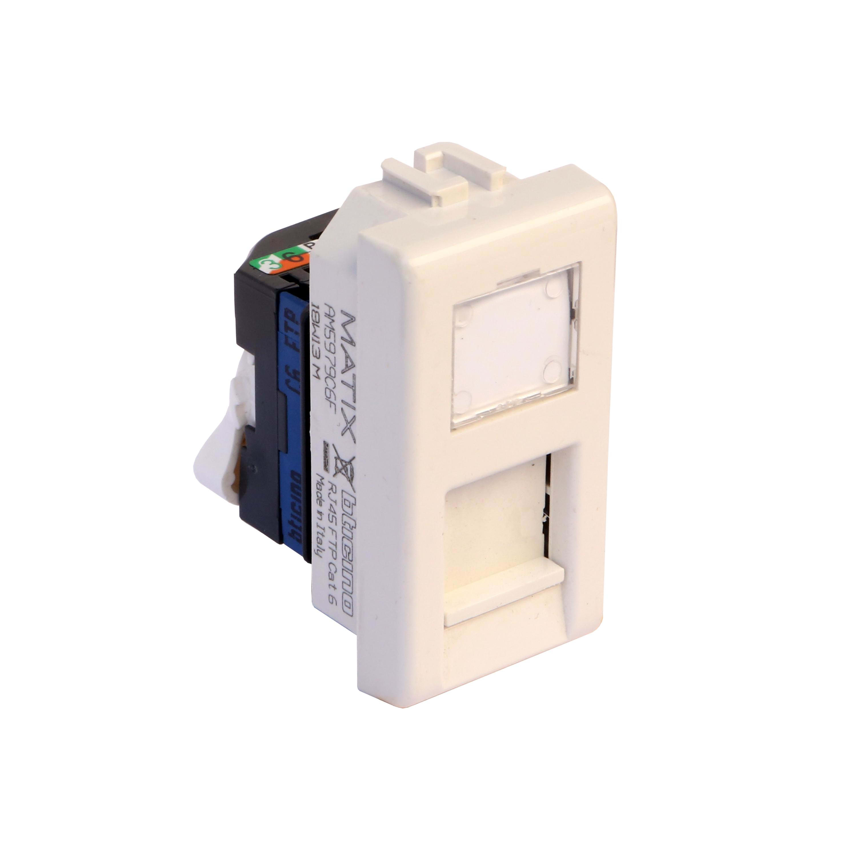 BTICINO - Base RJ45 Màtix - Cat. 6 - FTP - 1 módulo - Blanco