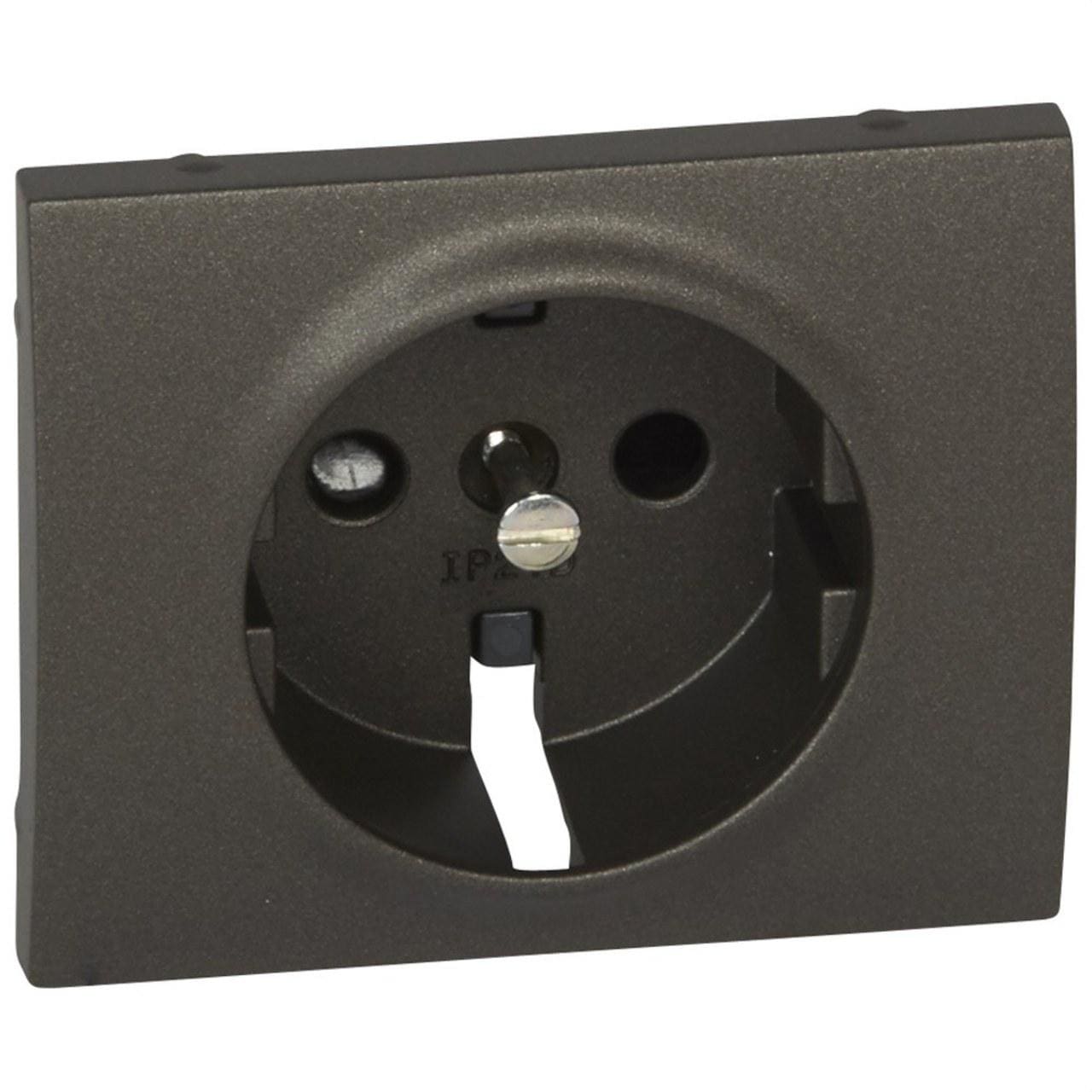 LEGRAND - Tapa para toma 2P + TT lateral obturador protección GALEA bronce
