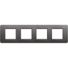 BTICINO - Placa embellecedora Màtix de color Acero - 2 x 4 módulos