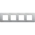 BTICINO - Placa embellecedora Màtix de color Plata - 2 x 4 módulos