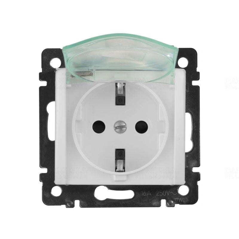 LEGRAND - Base de corriente Valena - IP 44 - 2P+T - con tapa y obturadores - Blanco
