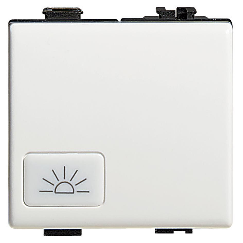 BTICINO - Pulsador luminoso Màtix símbolo lámpara 10A - 250V~ - borne auto - 2 módulos - Blanco