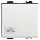 BTICINO - Pulsador luminoso Màtix símbolo lámpara 10A - 250V~ - borne auto - 2 módulos - Blanco