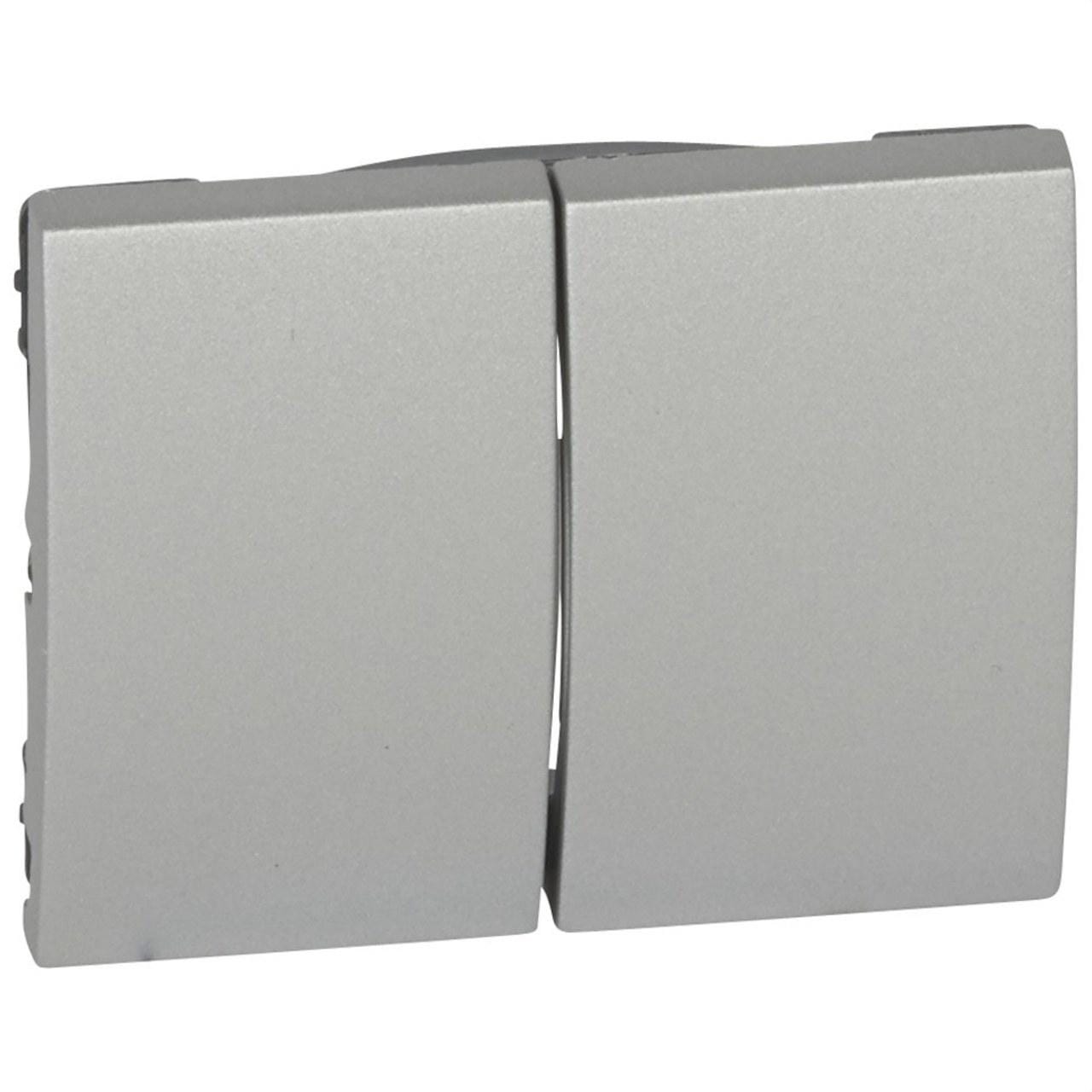 LEGRAND - Tecla aluminio para doble interruptor conmutador GALEA