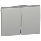 LEGRAND - Tecla aluminio para doble interruptor conmutador GALEA