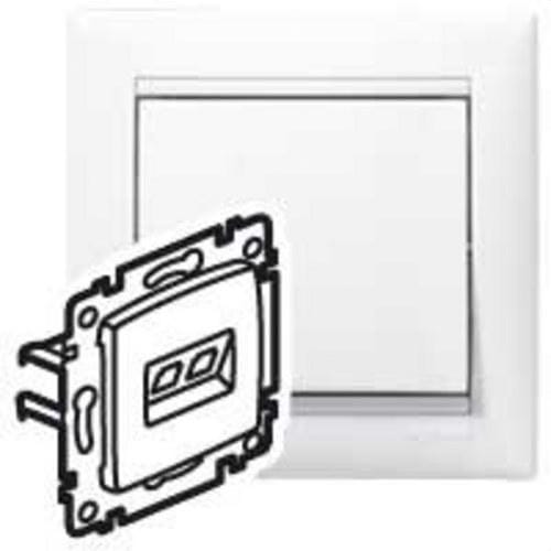 LEGRAND - Base RJ45 Valena - Cat.5e - UTP - doble - montaje con tornillos - Blanco