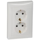 LEGRAND - Base de corriente Valena - 2x2P+T con obturadores - 16A/230V - monobloc - Blanco