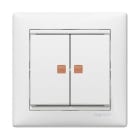 LEGRAND - Interruptor Valena - doble - luminoso - unipolar - 10 AX - 250V~ - Blanco
