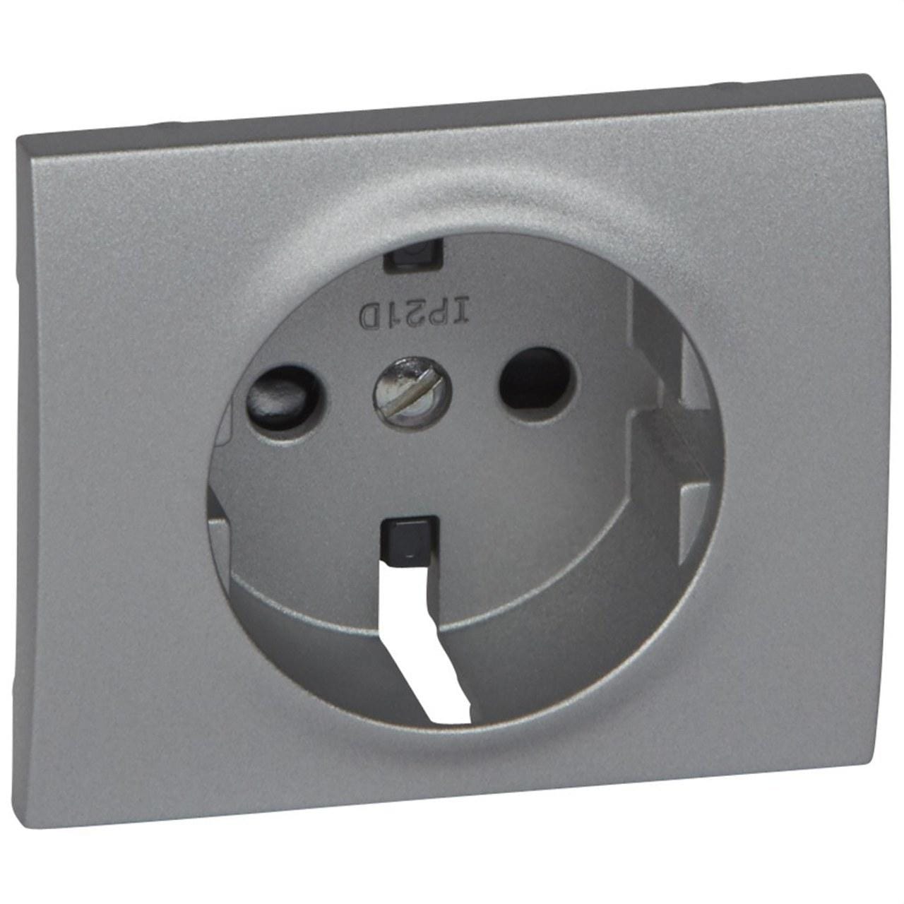 LEGRAND - Tapa para toma 2P + TT lateral obturador protección GALEA aluminio