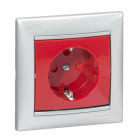 LEGRAND - Base de corriente Valena - 2P+T - Bornes con tornillos - 10/16A - 230 V~ - roja con obturador selectivo