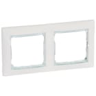 LEGRAND - Placa embellecedora Valena de 2 elementos de color blanco/cristal para montaje horizontal