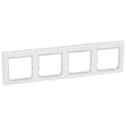 LEGRAND - Placa embellecedora Valena de 4 elementos de color blanco/cristal para montaje horizontal o vertical