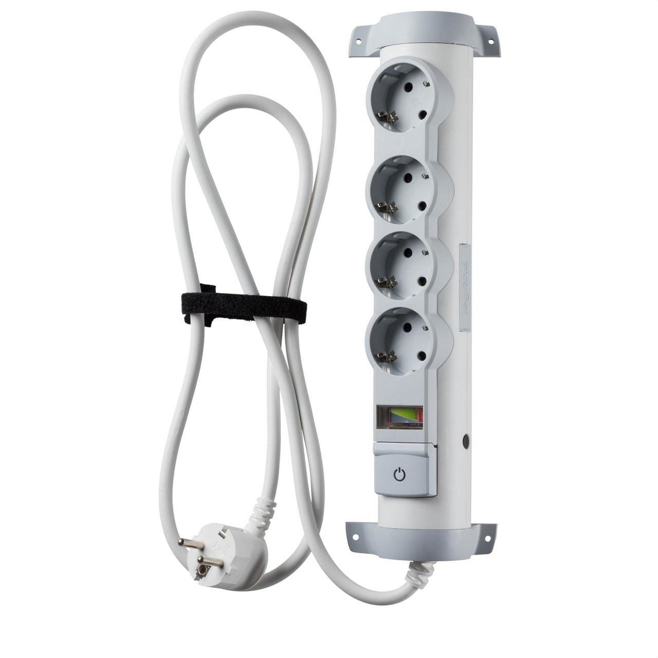 LEGRAND - Base múltiple C&S 4x2P + TT cable 1,5m con interruptor