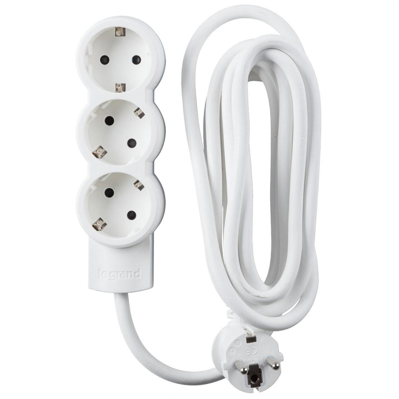 LEGRAND - Base múltiple STD 3x2P + TT cable 3m sin interruptor