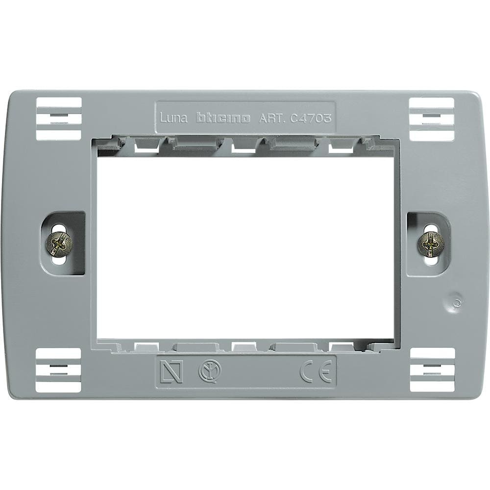 BTICINO - Soporte de tornillos para placas Luna 3 módulos